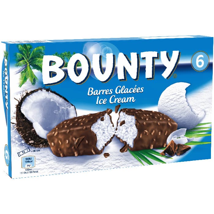 Bounty glace boîte de 6 bâtonnets